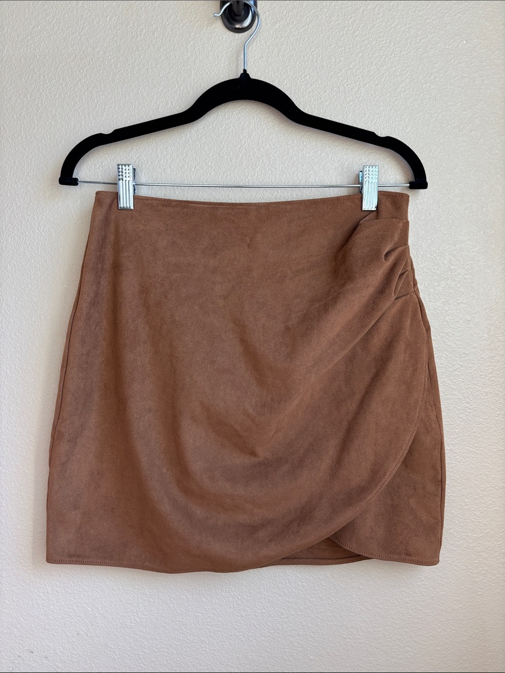 Abercrombie & Fitch Brown Vegan Suede Wrap Mini Skirt Small